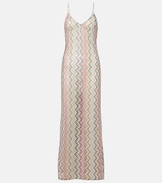 Zigzag lamé maxi dress | Missoni