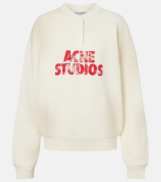 Logo distressed cotton jersey sweatshirt | Acne Studios