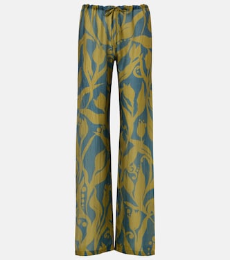 Pachas printed silk straight pants | Dries Van Noten