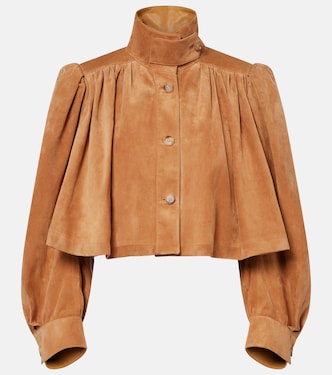 Cropped gathered suede jacket | Chloé