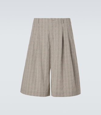 Split striped cotton and linen-blend capri pants | Our Legacy