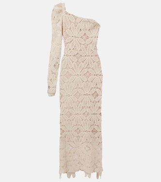 One-shoulder floral crochet cotton midi dress | Farm Rio