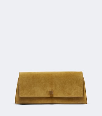 Audrey Medium suede clutch | Khaite