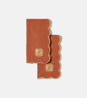 Terracotta set of 2 linen and cotton napkins | Cabana