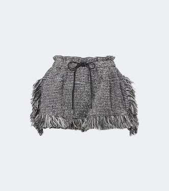 Fringed wool-blend tweed shorts | Sacai
