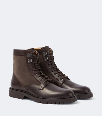 Leather lace-up boots | Brunello Cucinelli