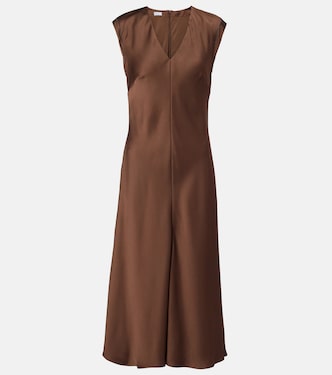 Midikleid Monili aus Satin | Brunello Cucinelli