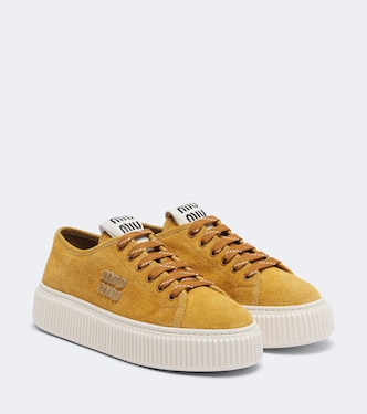 Suede platform sneakers | Miu Miu