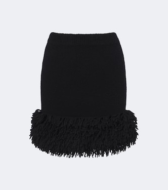 Fringed wool-blend miniskirt | Loewe