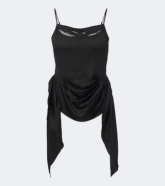 Embroidered draped satin camisole | Jacques Wei