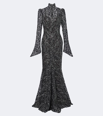 Votiva lace lamé gown | De La Vali