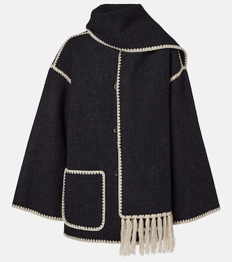 Embroidered wool-blend scarf jacket | Toteme