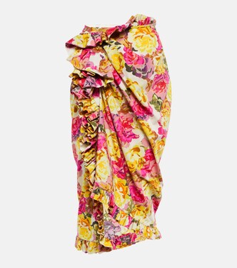 Sina high-rise printed cotton poplin midi skirt | Dries Van Noten