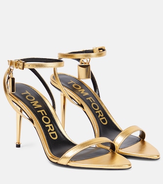 Sandalen Padlock aus Metallic-Leder | Tom Ford