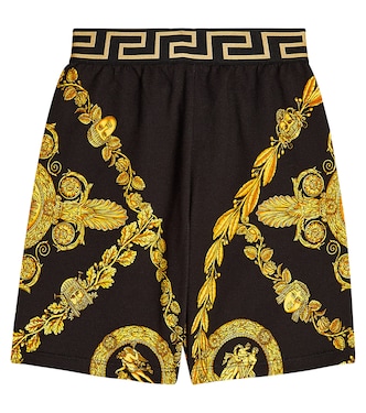 Barocco printed cotton shorts | Versace Kids