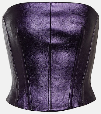 Bustier-Top Rosalia aus Metallic-Leder | Stouls
