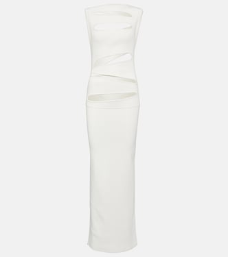 Cutout ribbed-knit paneled maxi dress | Christopher Esber