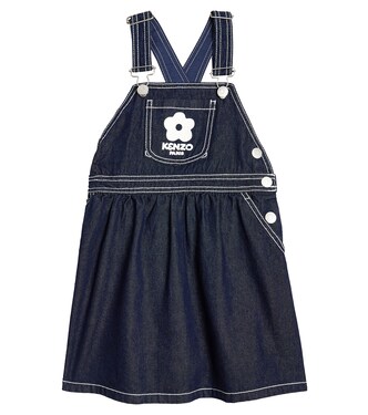 Logo embroidered denim dress | Kenzo Kids