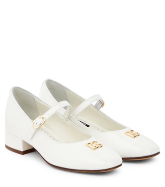 Logo patent leather Mary Jane pumps | Dolce&Gabbana Kids