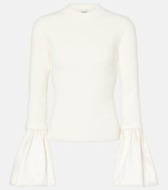 Agata taffeta-trimmed ribbed-knit top | Simkhai