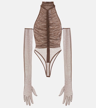 Ruched sheer bodysuit | Alex Perry