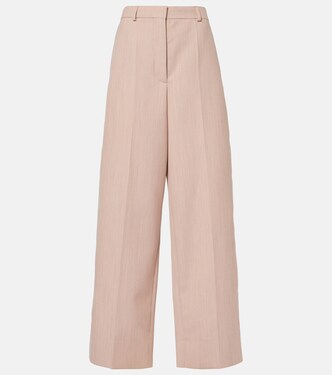 Pantalones anchos de lana de tiro bajo | Stella McCartney