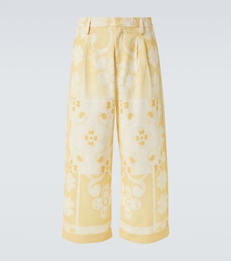 Seaside printed cotton and silk pants | Commas