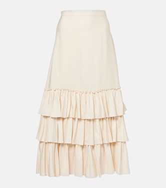 Ruffled silk maxi skirt | Valentino