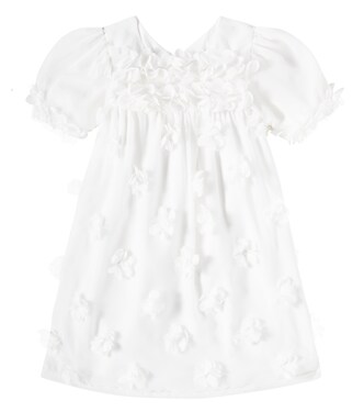Floral-appliqué chiffon dress | Patachou