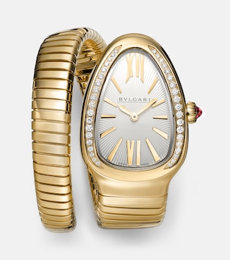 Serpenti Tubogas 18kt gold watch with diamonds | Bvlgari