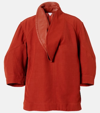 Leather-trimmed blouse | Bottega Veneta