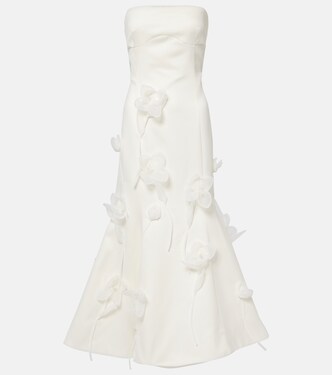 Bridal floral-appliqué midi dress | Rotate