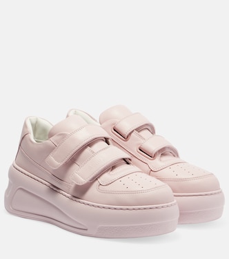 Face leather platform sneakers | Acne Studios