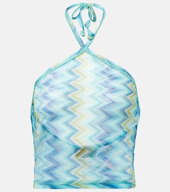 Zigzag sheer halterneck top | Missoni