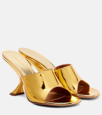Mules Taylor 90 in pelle metallizzata | Amina Muaddi