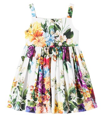 Floral cotton poplin dress | Dolce&Gabbana Kids
