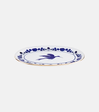 Wildbird Blue porcelain platter | La DoubleJ