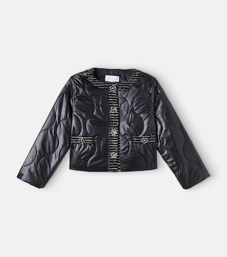 Quilted tweed-trimmed jacket | Patachou