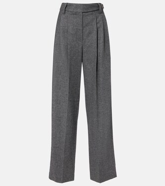 Pantalones anchos de lana y cachemir | Brunello Cucinelli