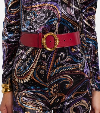Leather belt in burgundy - Etro | Mytheresa display picture 2