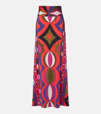 Printed jersey satin maxi skirt | Pucci