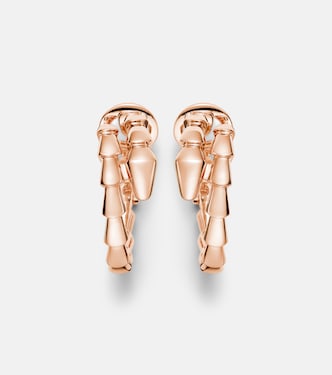 Serpenti Viper 18kt rose gold hoop earrings | Bvlgari