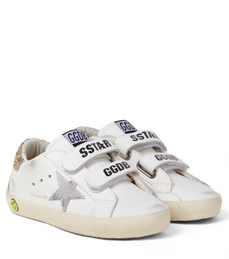 Sneakers Old School in pelle con paillettes | Golden Goose Kids