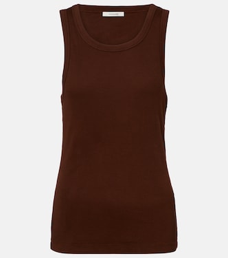 Ribbed-knit cotton-blend jersey tank top | Entire Studios