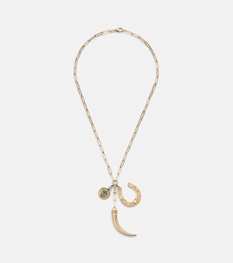 Protection 18kt gold pendant necklace with diamonds | FoundRae