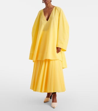 Paysan cotton-blend poplin minidress in yellow - Jacquemus | Mytheresa