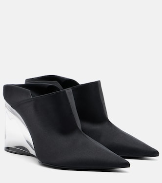 Invisible convertible satin wedge mules | Alaïa