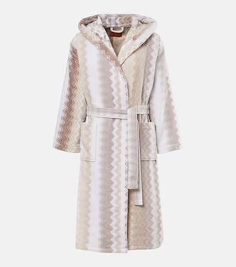 Giacomo Zigzag cotton terry bathrobe | Missoni