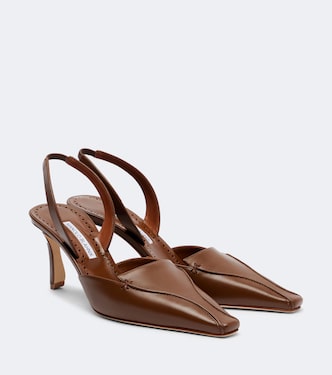 Salones destalonados Cleo de piel | Manolo Blahnik