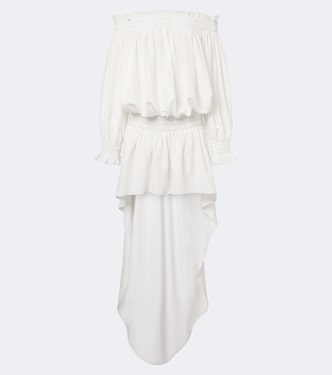 Asymmetric off-shoulder jersey minidress | Norma Kamali
